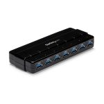 StarTech.com ST7300USB3B – USB 3.0 Interface Hub, 7 Ports, Black