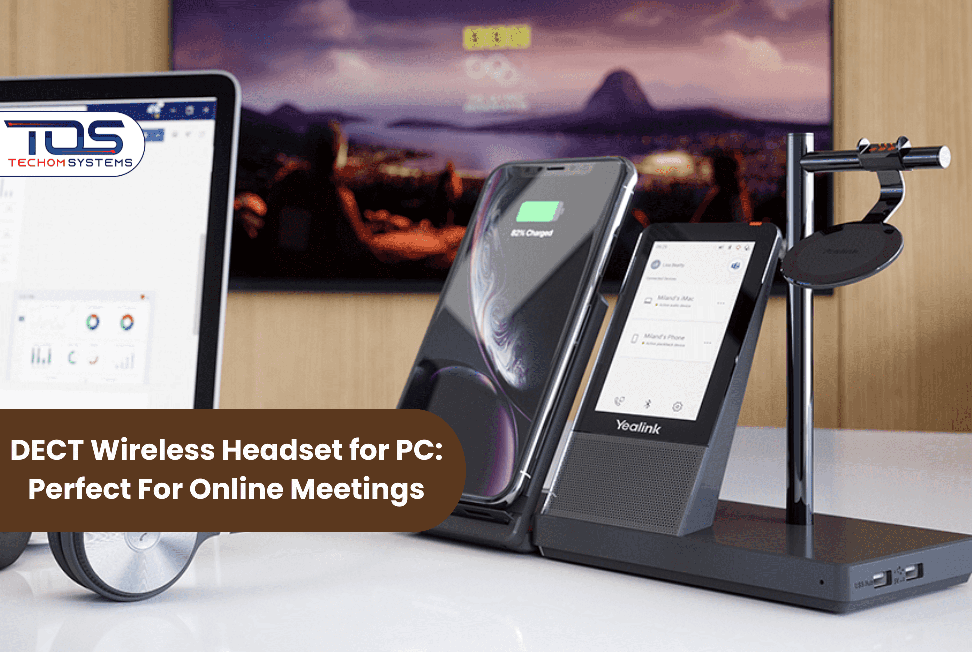 DECT Wireless Headset for PC Online Meetings