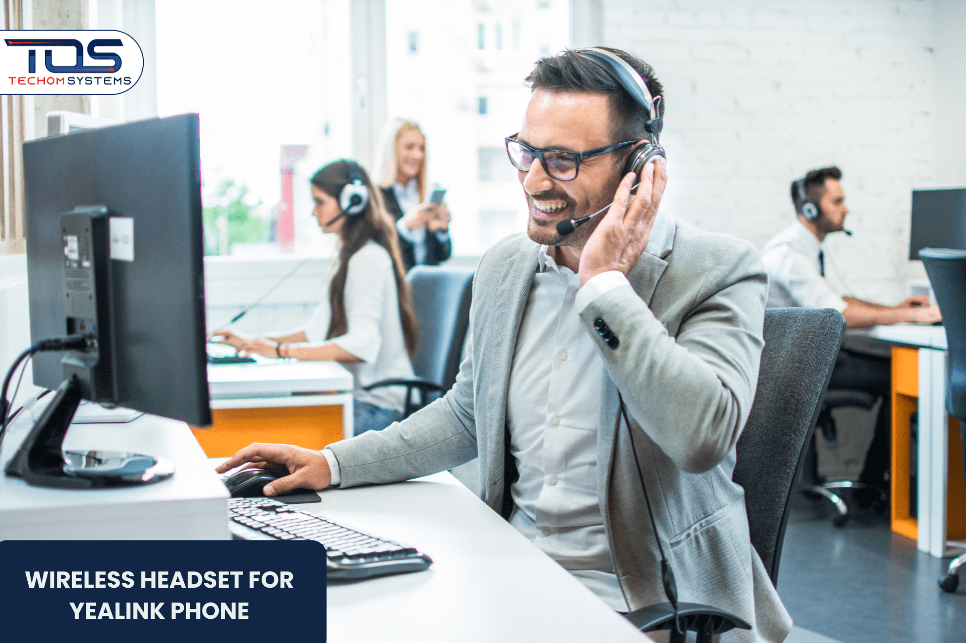 Wireless Headset For Yealink Phone For Long Business Calls